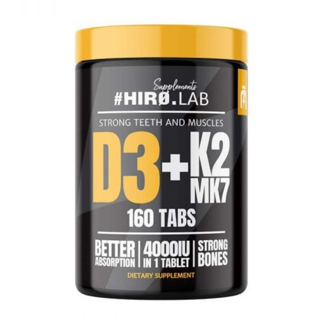 HIRO LAB-Vitamine D3 4000ui + K2 MK7 100mcg 160 Comprimés 