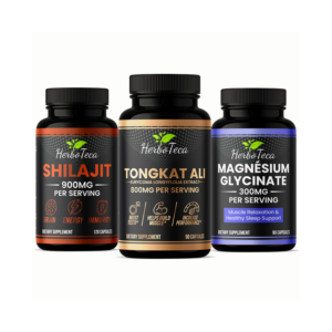 Pack Vitalité et Force Naturelle – Tongkat Ali 800mg, Magnésium Glycinate 300mg & Pure Shilajit 900mg – Biopharma Performances