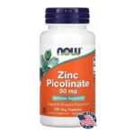 NOW Foods Now Food-Zinc Picolinate 50mg – 120 CAPS – Vitalité & Santé Globale