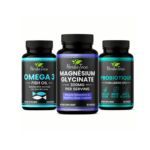 Health Nutrition Pack Bien-être Total – Magnésium Glycinate 300mg, Oméga 3 1000mg, Probiotique 5 Milliards CFU – Pack Musculation Complet
