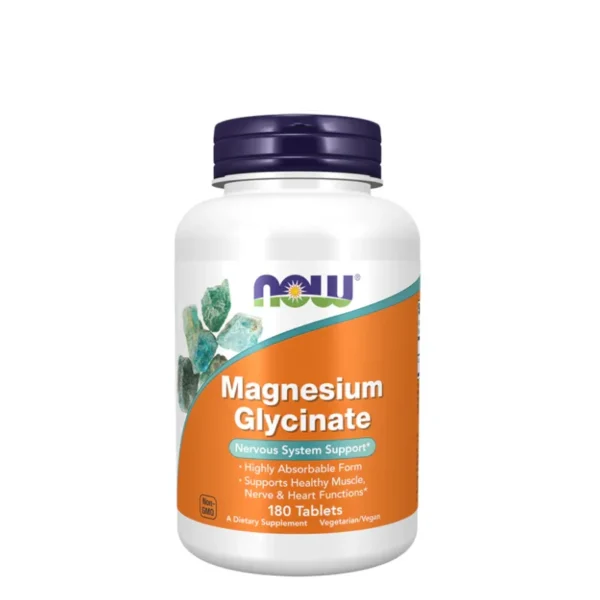 NOW Foods Magnesium Bisglycinate 180 Tablettes – Équilibre & Détente Musculaire