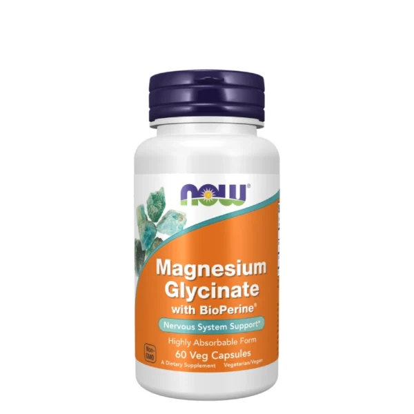 NOW Foods Magnesium Glycinate avec BioPerine 60 Capsules Maroc
