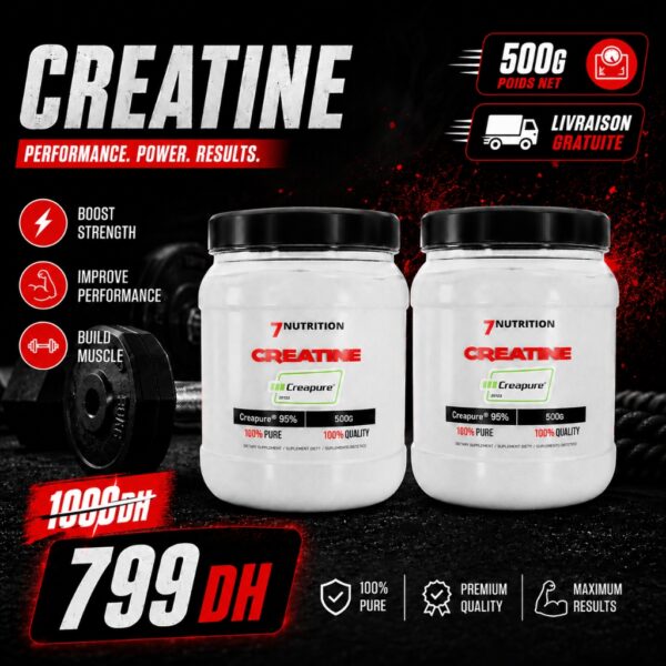 Pack 2x Creapure Créatine 500g 7Nutrition