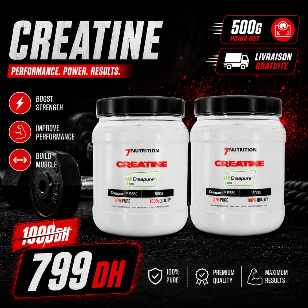Pack 2x Creapure Créatine 500g 7Nutrition Pack 2x Creapure Créatine 500g 7Nutrition